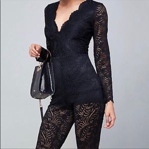 Bebe Scallop Lace Jumpsuit